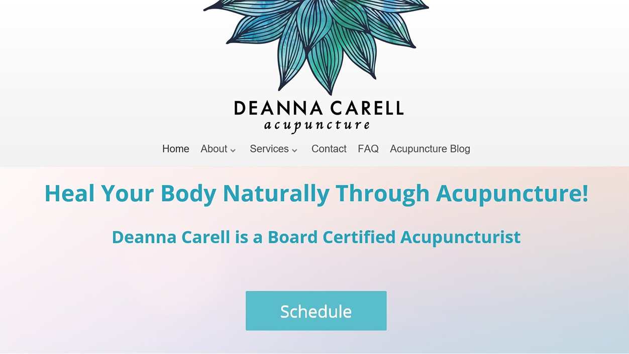 Deanna Carell Acupuncture: Custom WordPress Design
